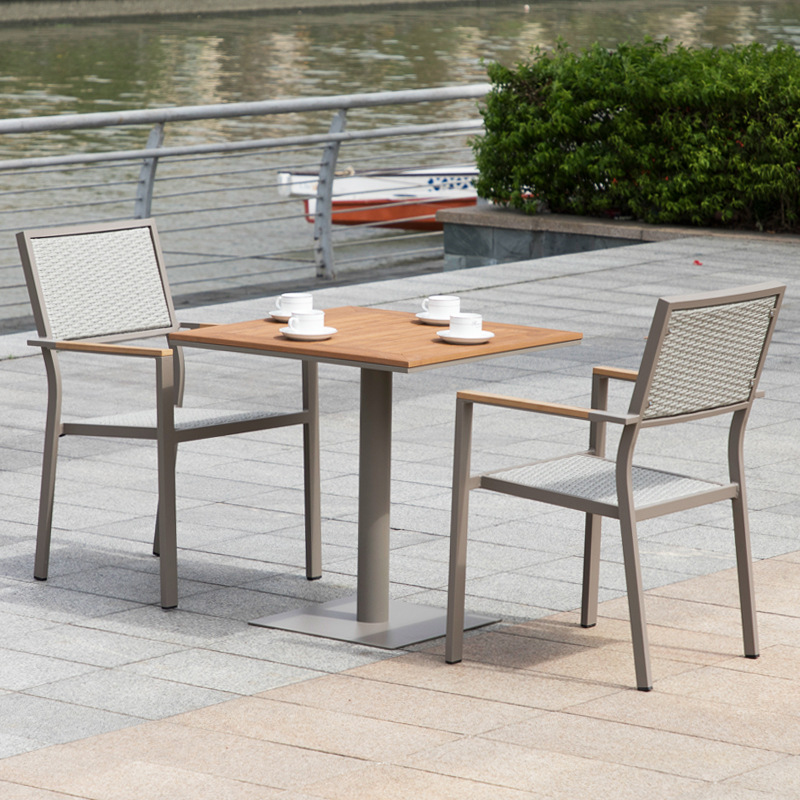 Ocio al aire libre mesa y silla patio Villa jardín al aire libre balcón Silla de ratán al aire libre cafetería decoración al aire libre combinación de muebles