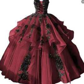 显白酒红色婚纱晚礼服女高级感设计感主持人亮片拼接高定声乐艺考