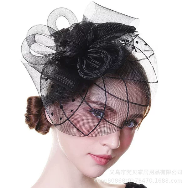 Manufacturer wholesale custom European and American bridal headwear, mesh hair clips, hair accessories, vintage top hats, headbands, small top hats for weddings