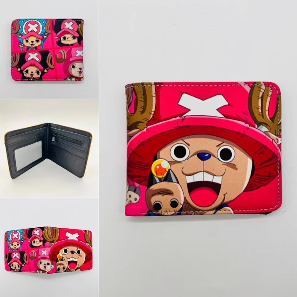 One Piece One Piece Cartera de dibujos animados japoneses Luffy Choba Solon plegable estudiantes PU cartera de cuero corta