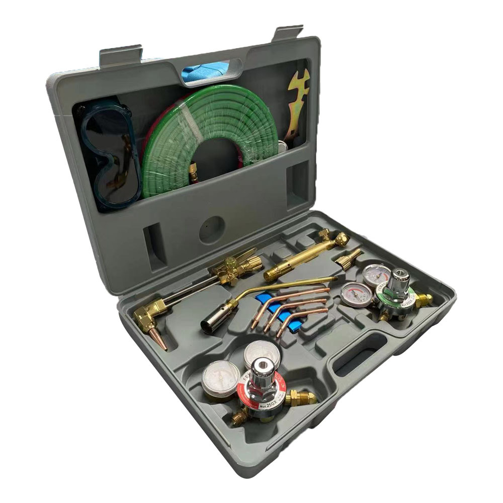 Caja de juego de antorcha de corte especial transfronterizo combinación de herramientas de pistola de corte de igual presión versión sudamericana medidor de acetileno medidor de oxígeno juego de soldadura y corte