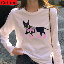 2025秋冬季女装重磅纯棉宽松长袖女式t恤圆领上衣打底衫外贸批发