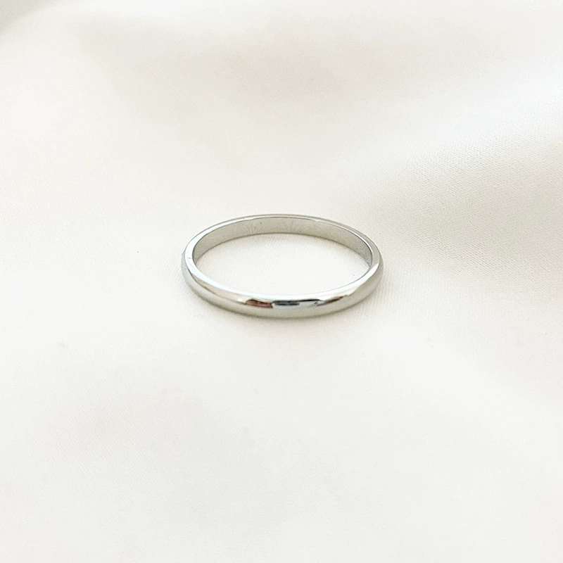 Серебряное кольцо из нержавеющей стали для любимого, ювелирное изделие, 2 мм, простой и элегантный дизайн, на указательном пальце, оптовая продажа