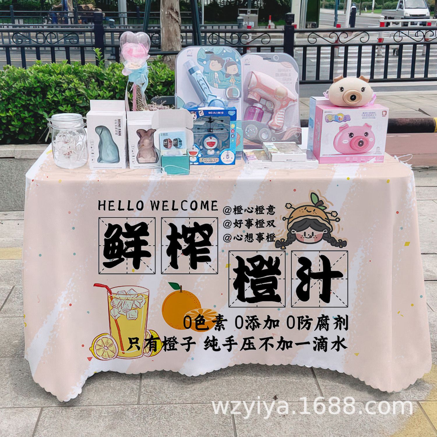 Mantel de jugo recién exprimido