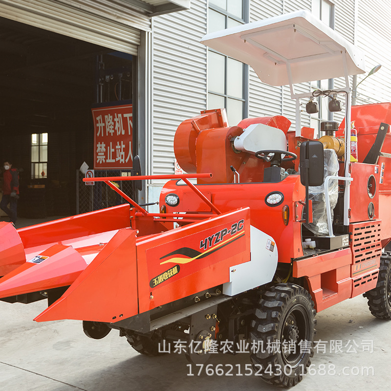 手扶车玉米收割机 农田地小型玉米摘穗机 单垄收玉米扒皮机