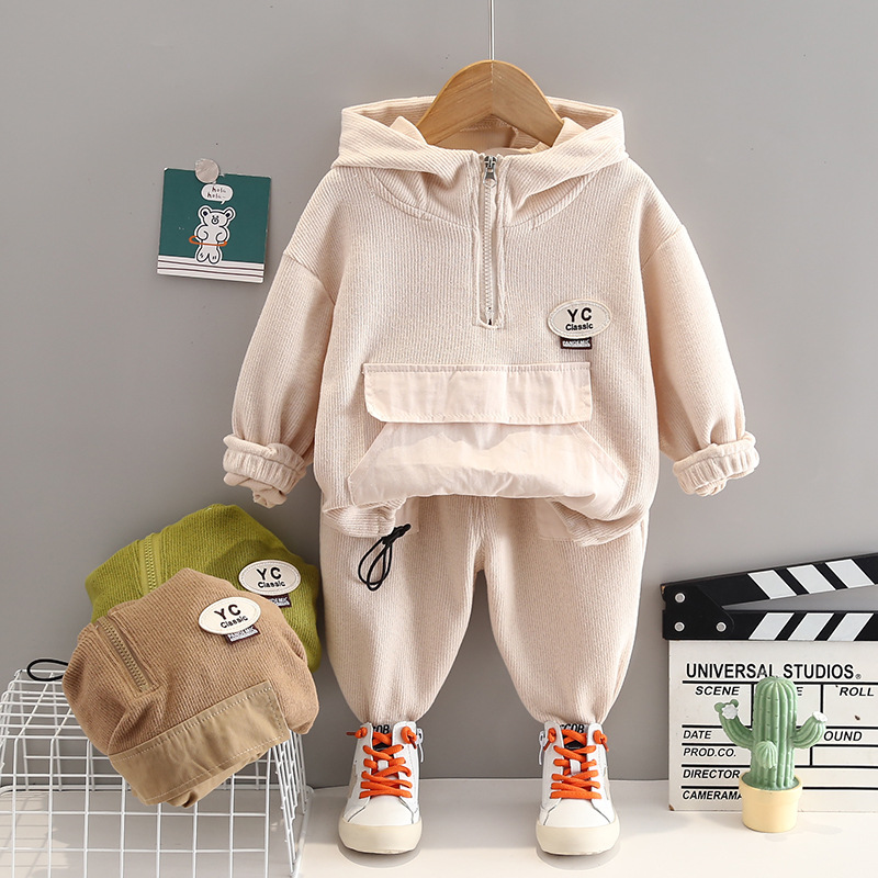 Autumn long-sleeve for boys with zipper with hood
