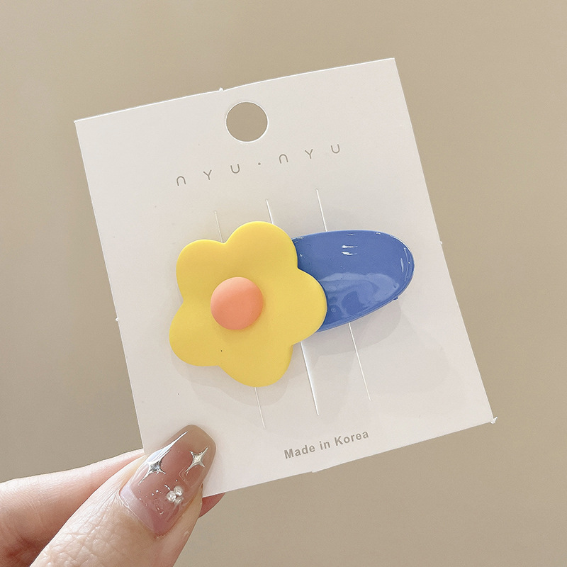 Coreana lateral frange clip de cabello de la frente de mujer sensación avanzada 2025 nuevo toque de dopamina clip de boca de pato