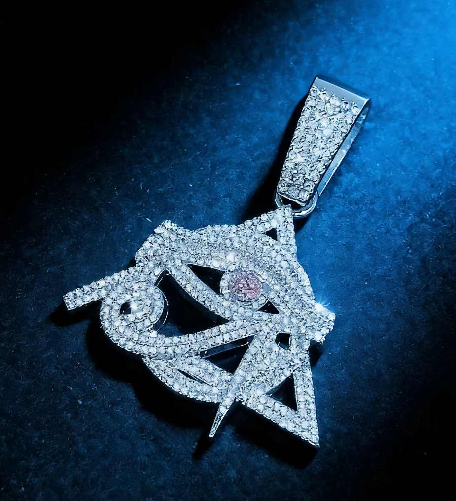 Collar de colgante triangular de diamante completo, estilo hip-hop europeo y americano, conjunto de cadenas cubanas, accesorios callejeros de moda para hombres y mujeres.