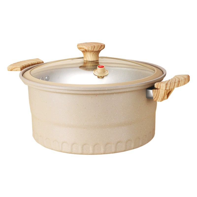 Рим Микро-напорный горшок Кастрюля Большая емкость Тушеный суп-напорный горшок с антипригарным покрытием Многофункциональный бинауральный горшок для тушения