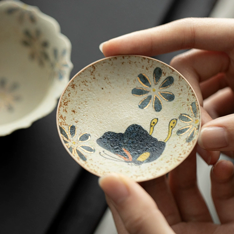 宜室茶话 Ceramic blue tea cup, hand painting