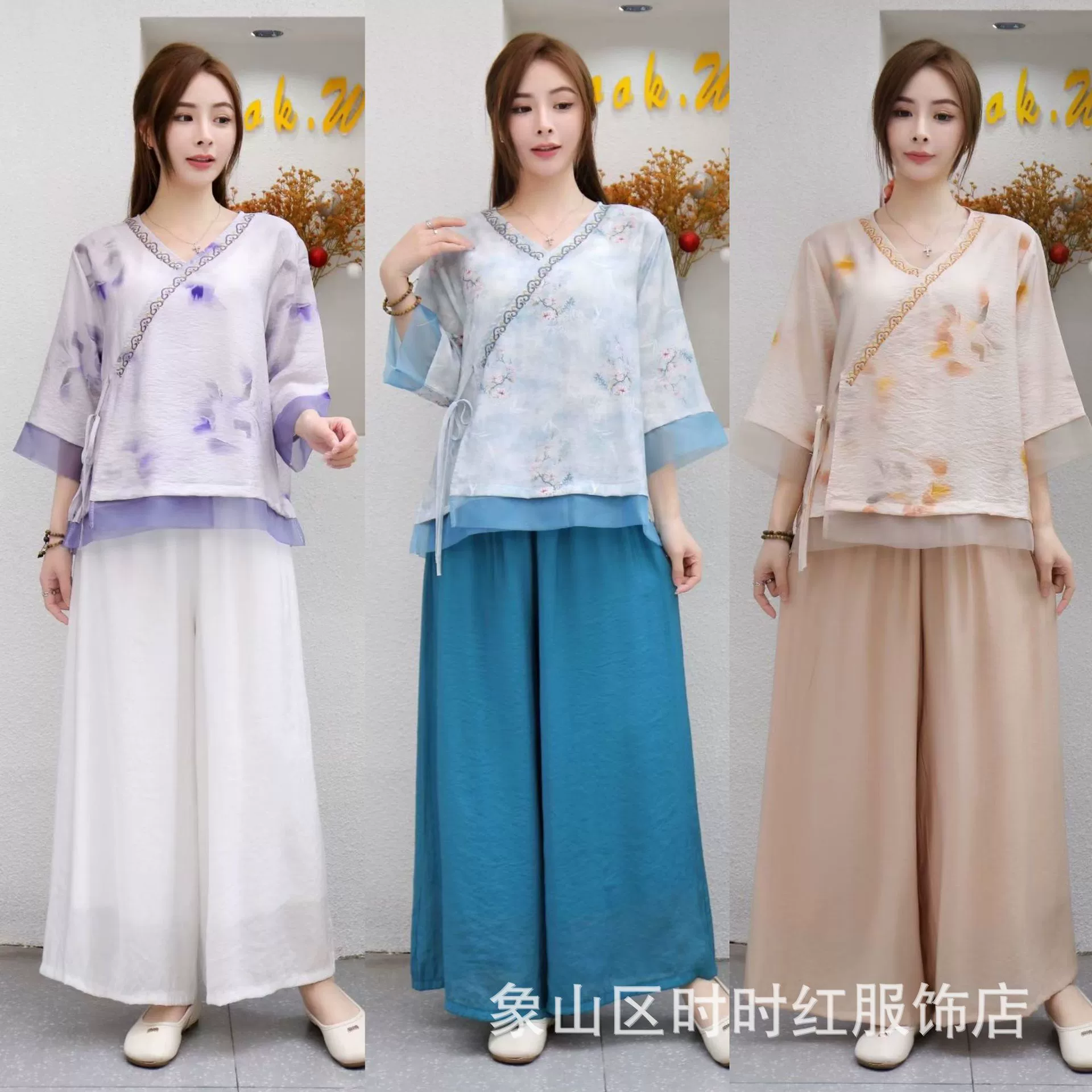 2025 новый новый китайский стиль ретро в китайском стиле дамы свободная повседневная вышивка топы для туризма национальные костюмы оптом