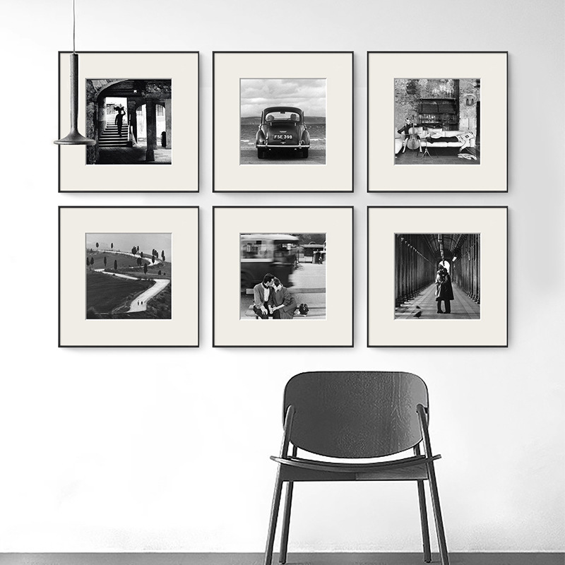 Black and White Photography Landscape Combination Decorative Painting Niche Art Cloakroom Mural Studio Bedroom Cafe Hanging Painting