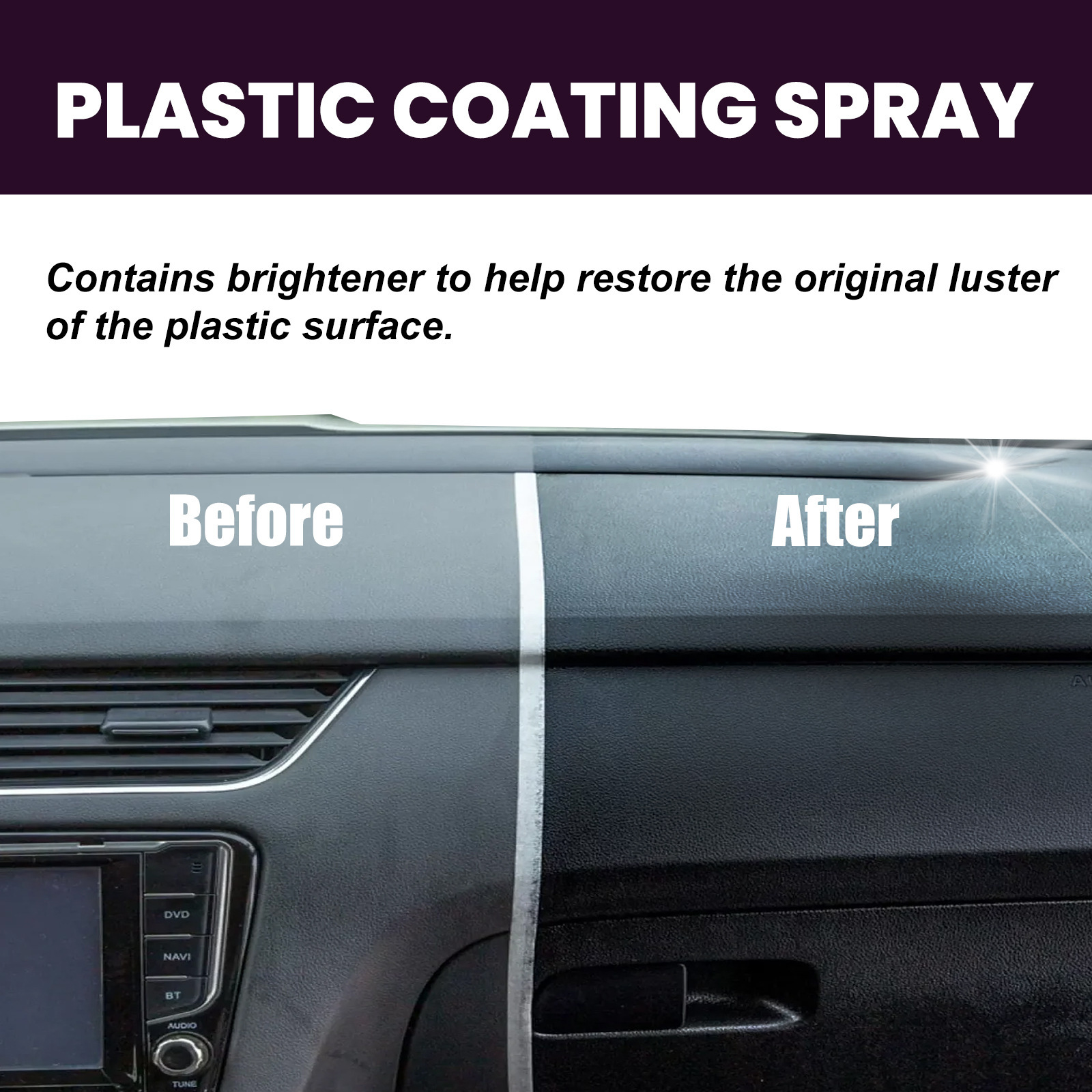 Rayhong Car Plastic Spray Car Interior Seat Dashboard Cleaning, Decontamination, Maintenance and Renovation Cleaner