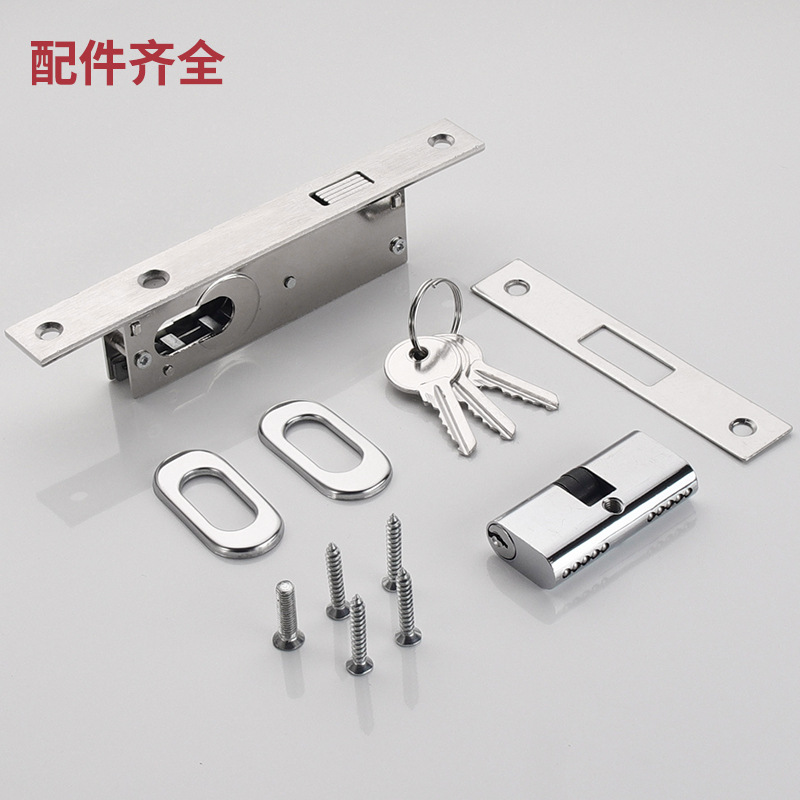Cerradura de Gancho para Puerta de Vidrio con Marco Aleación de Aluminio Mecánica de Seguridad image 4