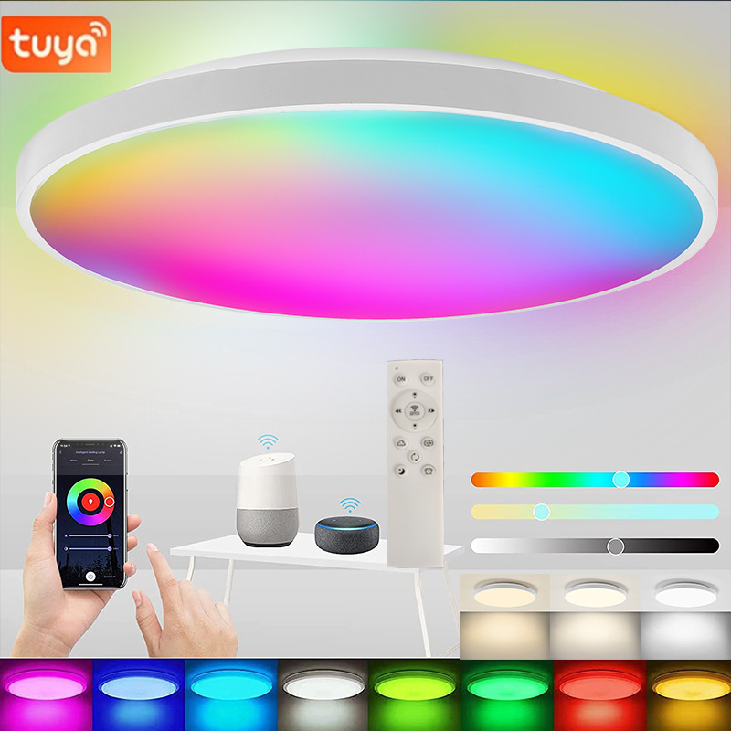 Smart Graffiti wifi Ceiling Light Alexa Google Ultra Thin Bluetooth RGBCW2.4G Remote Control Lighting Factory