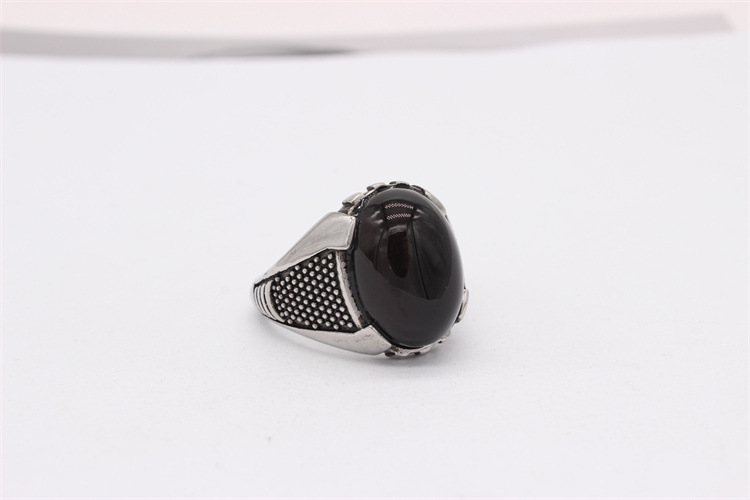 20g Weight Gem Inlay Material Rings Classification 12, 7, 8 Ring Size 1 Piece Quantity Daily, Party Occasion Titanium Steel Material Geometric Pattern Men's Gender Retro, Vintage Style Style Men's Retro Vintage Style Rings Geometric Titanium Steel Gem Men Signet Rings 6