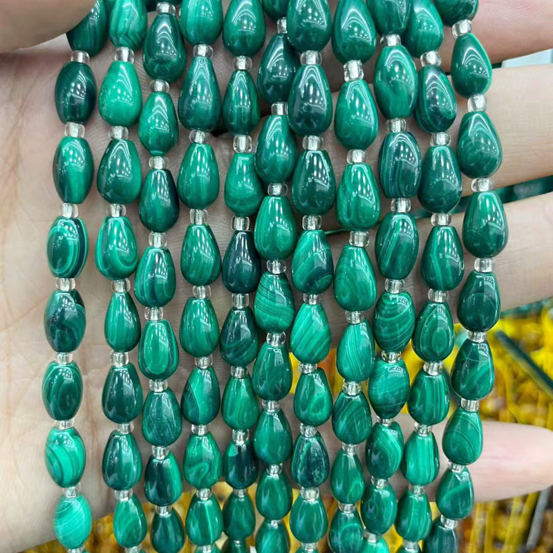 纯天然精品天然孔雀石管珠算盘珠旦形散珠半成品手工DIY手链饰品|undefined