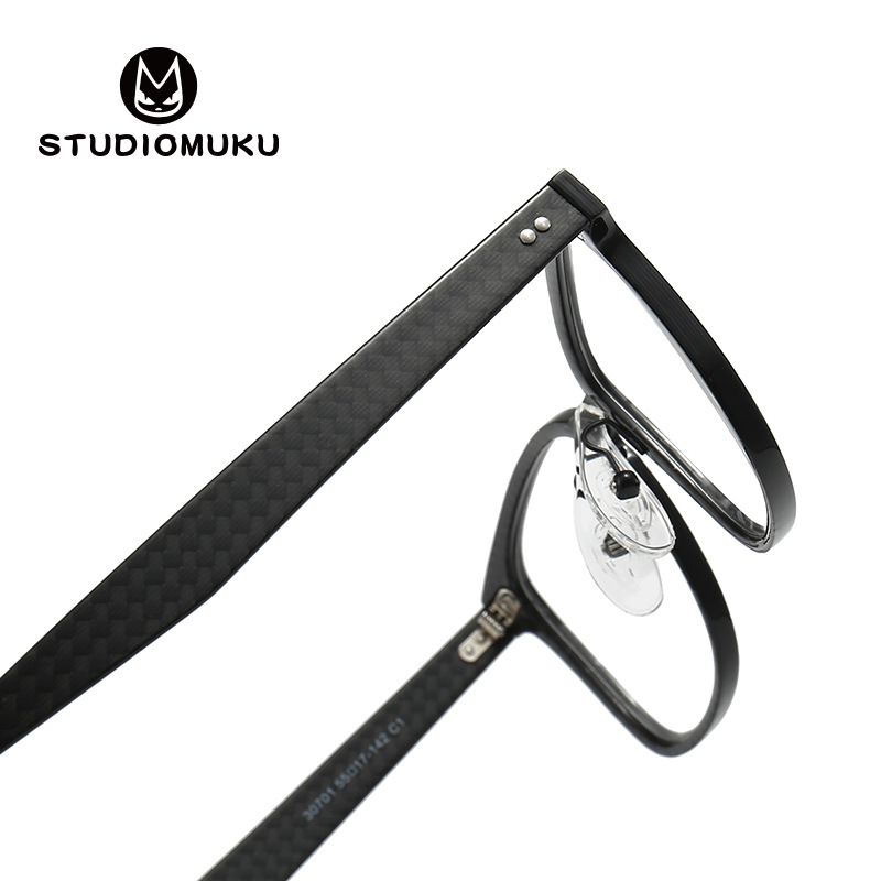 STUDIOMUKU madera fresca gafas de fibra de carbono doméstica miopía gafas marco ligero marco negro marco gafas marco