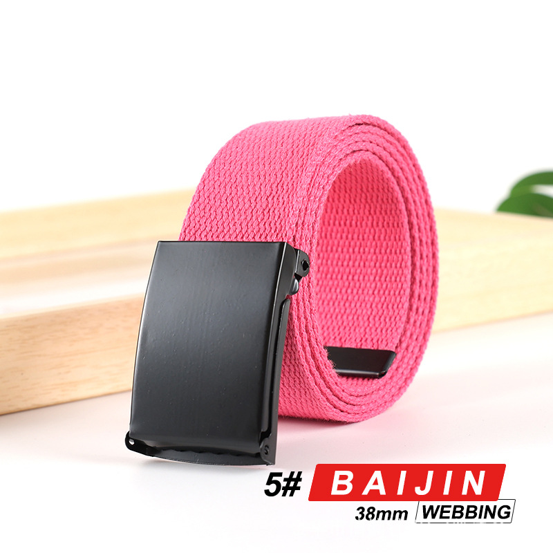 Cinturón unisex de lona y algodón con logo personalizado, estilo casual para estudiantes y negocios