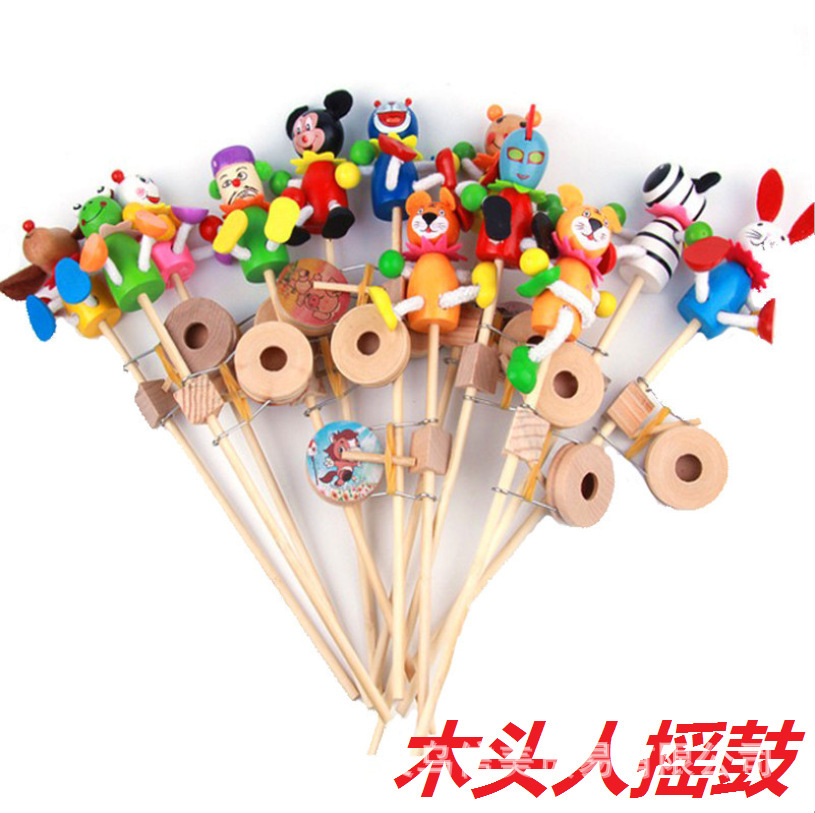 Special Offer Explosive money Puppet Hand Drums Happy wooden  Blockhead Rattle Stall Fair Selling Best Sellers Toys