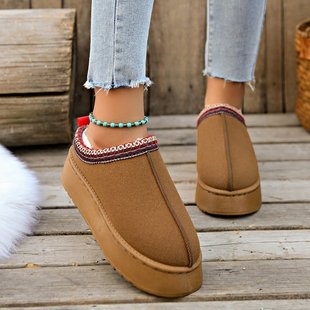 Foreign trade snow boots women 2024 winter new fleece-lined warm thick bottom Baotou Mao Mao cotton shoes a lot of cross-border generation