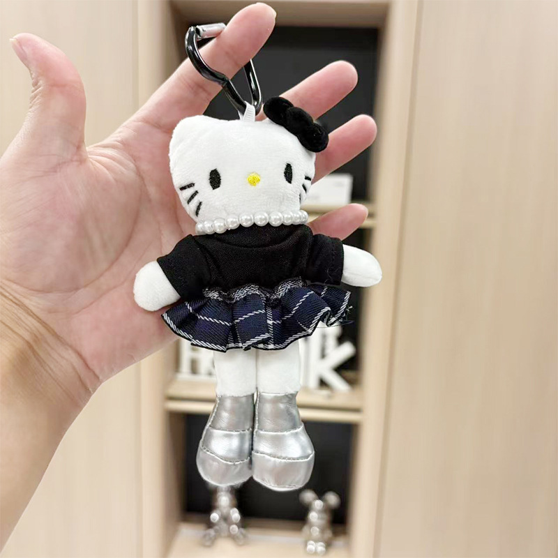长腿kitty毛绒挂件玩偶可爱kt猫书包包包挂饰钥匙扣娃娃公仔批发|undefined