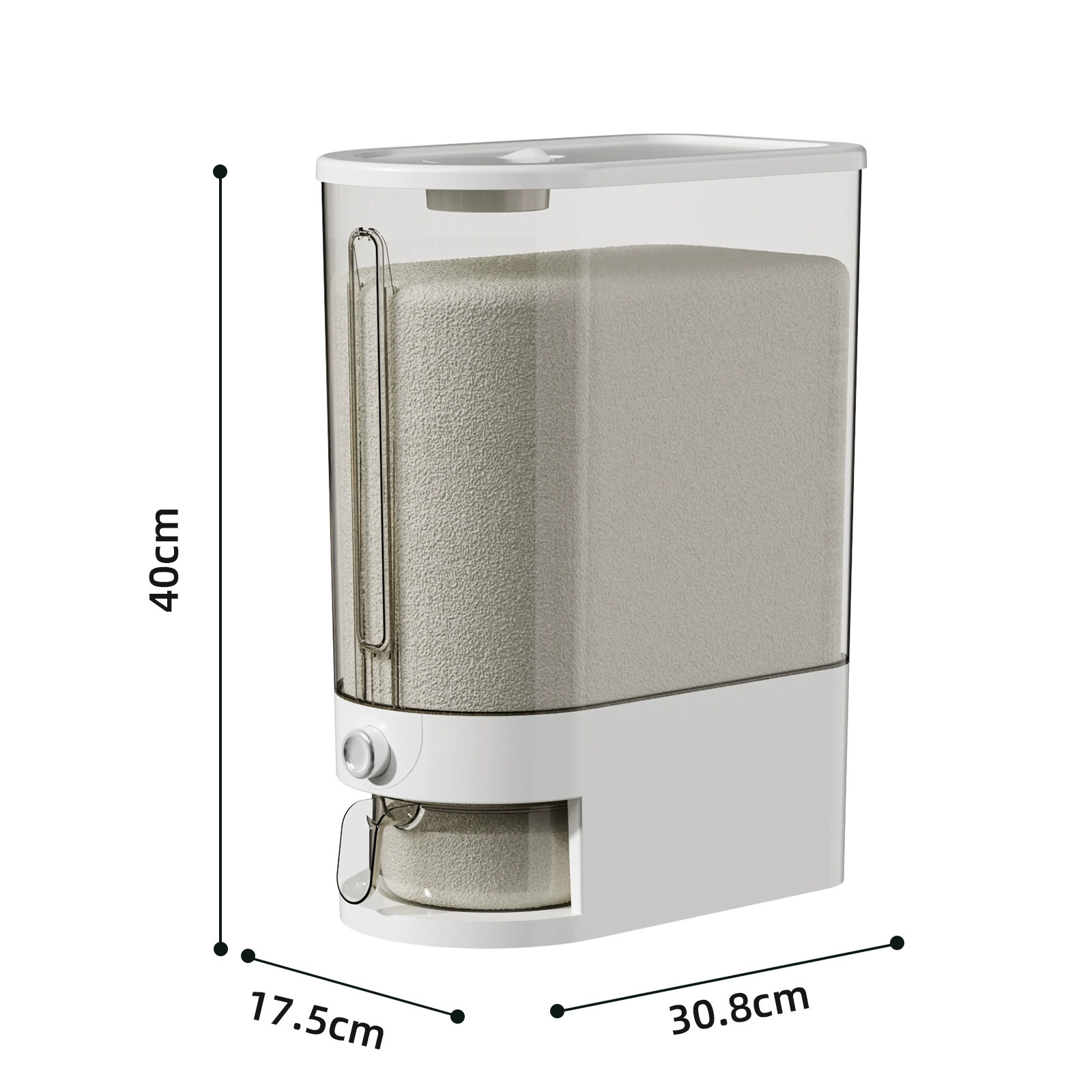 Capacious rice tank for home use, storage box, insect and moisture protection