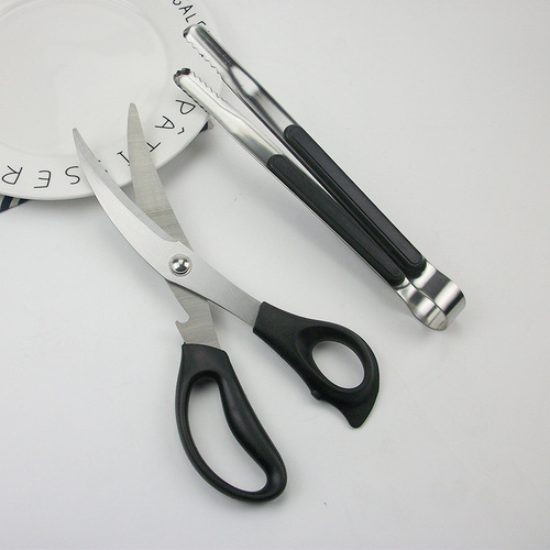 Korean stainless steel barbecue crescent scissors chicken steak steak scissors kitchen scissors barbecue scissors cooking restaurant