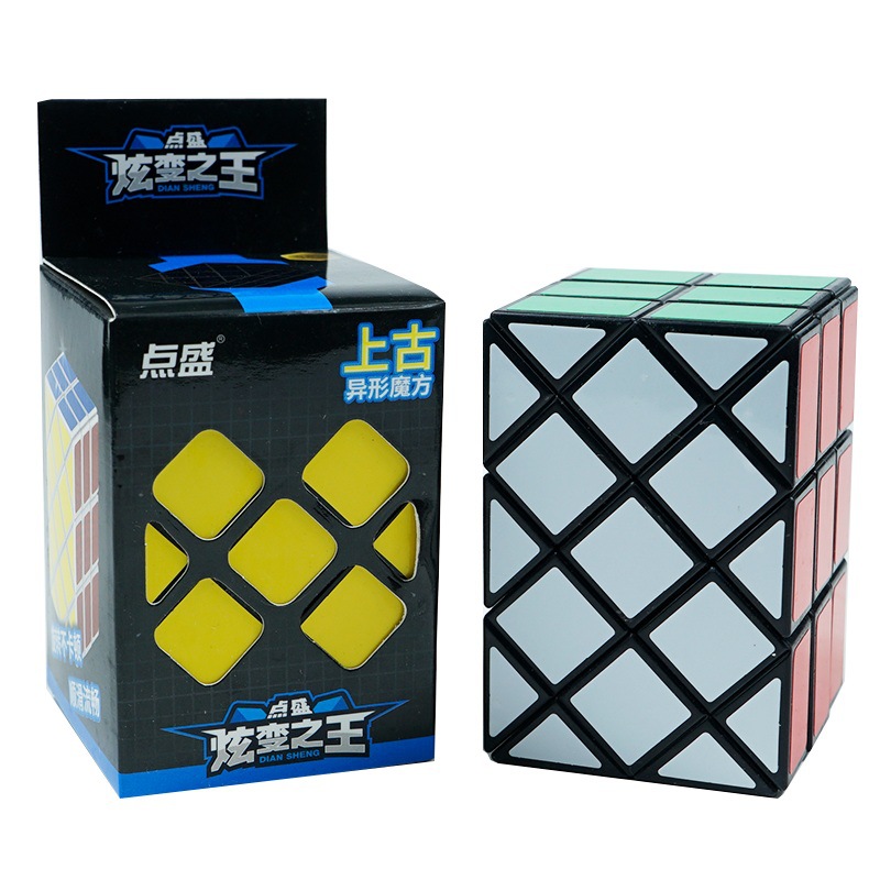 Diansheng escudo mágico de cuatro esquinas dimensión de dos capas de hoja mágica cilíndrica antigua en forma de cubo antiguo borde hexagonal cubo irregular