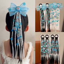 艾莎公主麻花辫女童冰雪奇缘发圈小女孩可爱编发冰雪儿童假发辫子