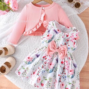 2025 Girls Cotton Shirt Dress Set | Breathable Comfort Wear