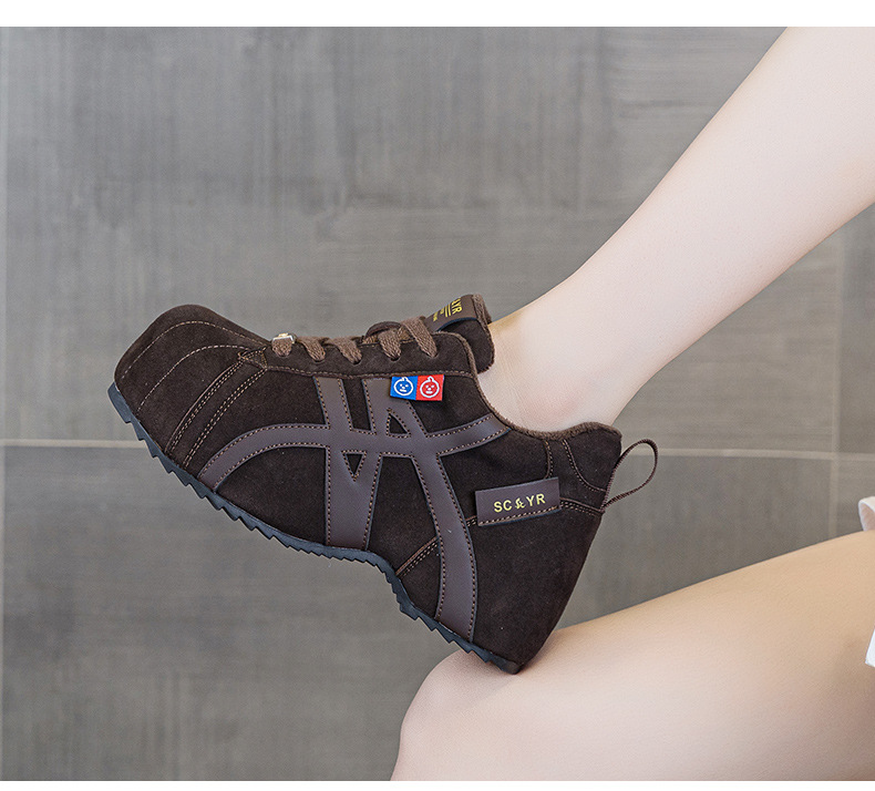 Giày sneaker nữ chunky đế dày phong cách Birkenstock mũi to, thời trang retro Mỹ, tăng chiều cao — M2982 li đơn màu vàng, M2982-1 màu nâu cộng với nhung, M2982-1 màu xám nhung, M2982 lớp lót đơn màu xám chi tiết 19
