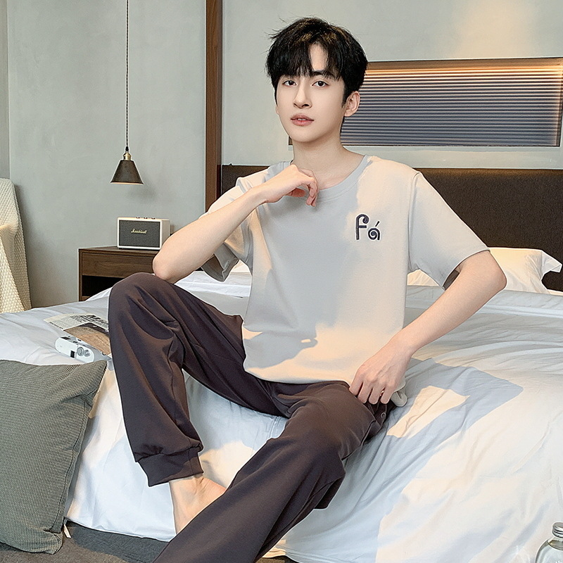 Verano de los nuevos hombres de manga corta pantalones de traje de estilo coreano estudiante simple casual suelta más tamaño desgaste del hogar Delgado