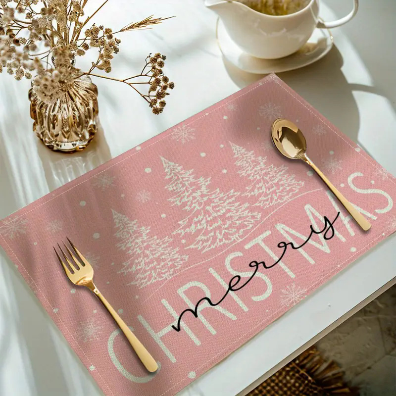 Transfronterizos lino almohadilla de mesa Aliexpress TEMU Amazon almohadilla de mesa cuadrada búfalo rojo almohadilla de Navidad Día de la Independencia