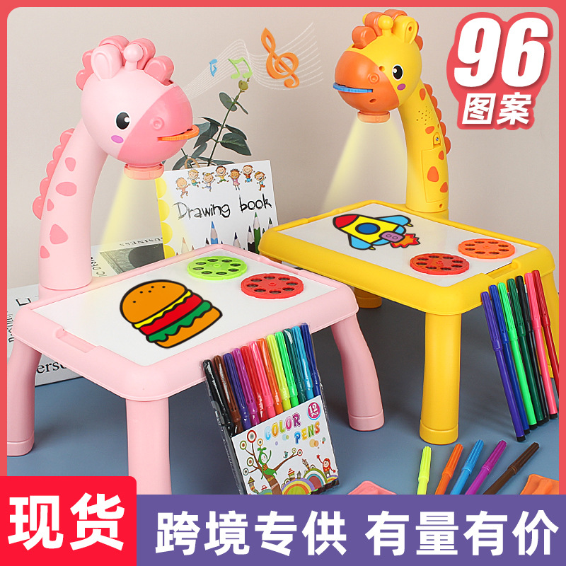 Tiktok mesa de pintura de proyección de ciervos para niños tablero de escritura de pintura inteligente transfronterizo tablero de dibujo de escritura de juguete luminoso
