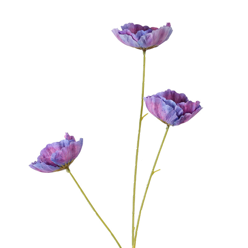 Simulación de flores de amapola 3D retrógrado pinturas al óleo de yu belleza flores falsas bodas decoración de hotel flores artificiales