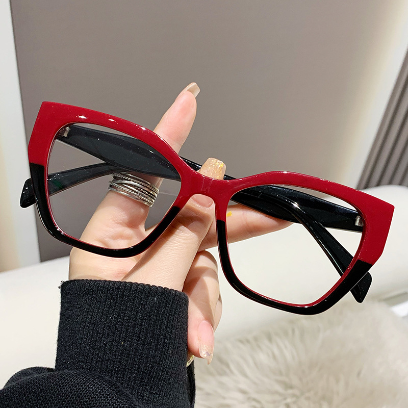 New Fashionable Color-Changing Anti-Blue Light Glasses, Trendy and Personalized Contrasting Color Glasses Frames, Polygonal Glasses Frames, Cross-Border Glasses Frames