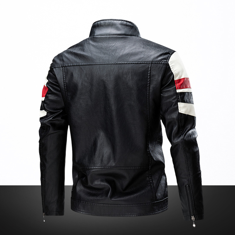 comercio exterior transfronterizo chaqueta de cuero de cuello vertical chaqueta de locomotora de cuero pu primavera y otoño chaqueta de cuero casual delgada chaqueta
