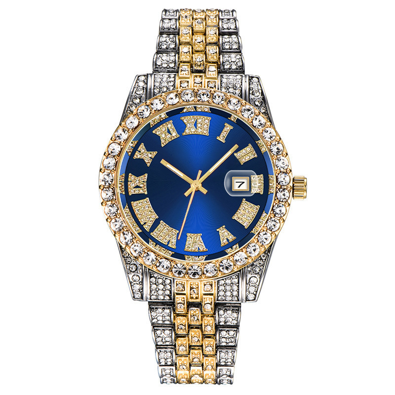 AliExpress moda nuevo estrellado romano estilo hip hop lujo rhinestone niños reloj de cuarzo entrega de una sola pieza