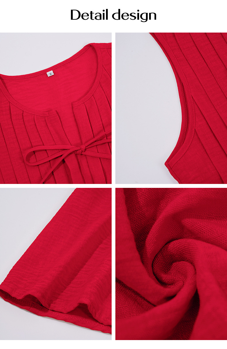 126g Weight Above Knee Dress Length Type Sleeveless Sleeve Length A- Line Skirt Dresses Type Sleeveless Sleeve Type Woven, Polyester Fabric Type Mid Waist Waist Line Holiday, Daily Occasion Round Neck Neckline Regular Fit Fit Type Solid Color Pattern Summer Season Women's Gender Casual, Elegant, Streetwear Style Wholesale Women's Casual Elegant Streetwear Solid Color Holiday Daily Round Neck Sleeveless A- Line Skirt 27