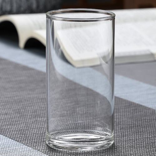 高鹏硅透明玻璃水杯泡茶杯直筒圆口杯透明冷饮杯饮料果汁杯