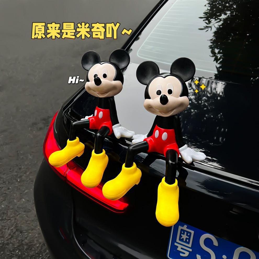 Car Decoration Ornaments Sitting Mickey Doll Toy Car Roof Exterior Car Seat Cartoon Trunk Decoration