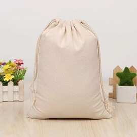 厂家批发双抽绳陈皮袋茶叶干货储存袋子棉布束口袋五谷杂粮米布袋