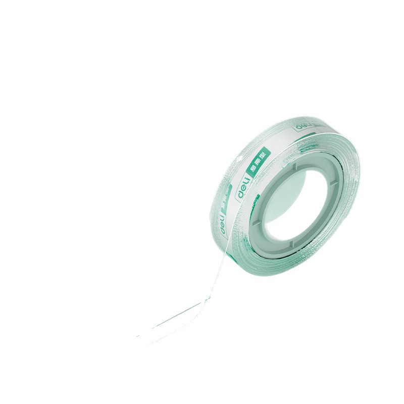DeLi 30014 cinta adhesiva de papelería rasgada 12mm * 20y * 38um (alta permeabilidad) (12 rollos / barril)
