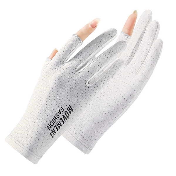 Two fingers on the mesh - white