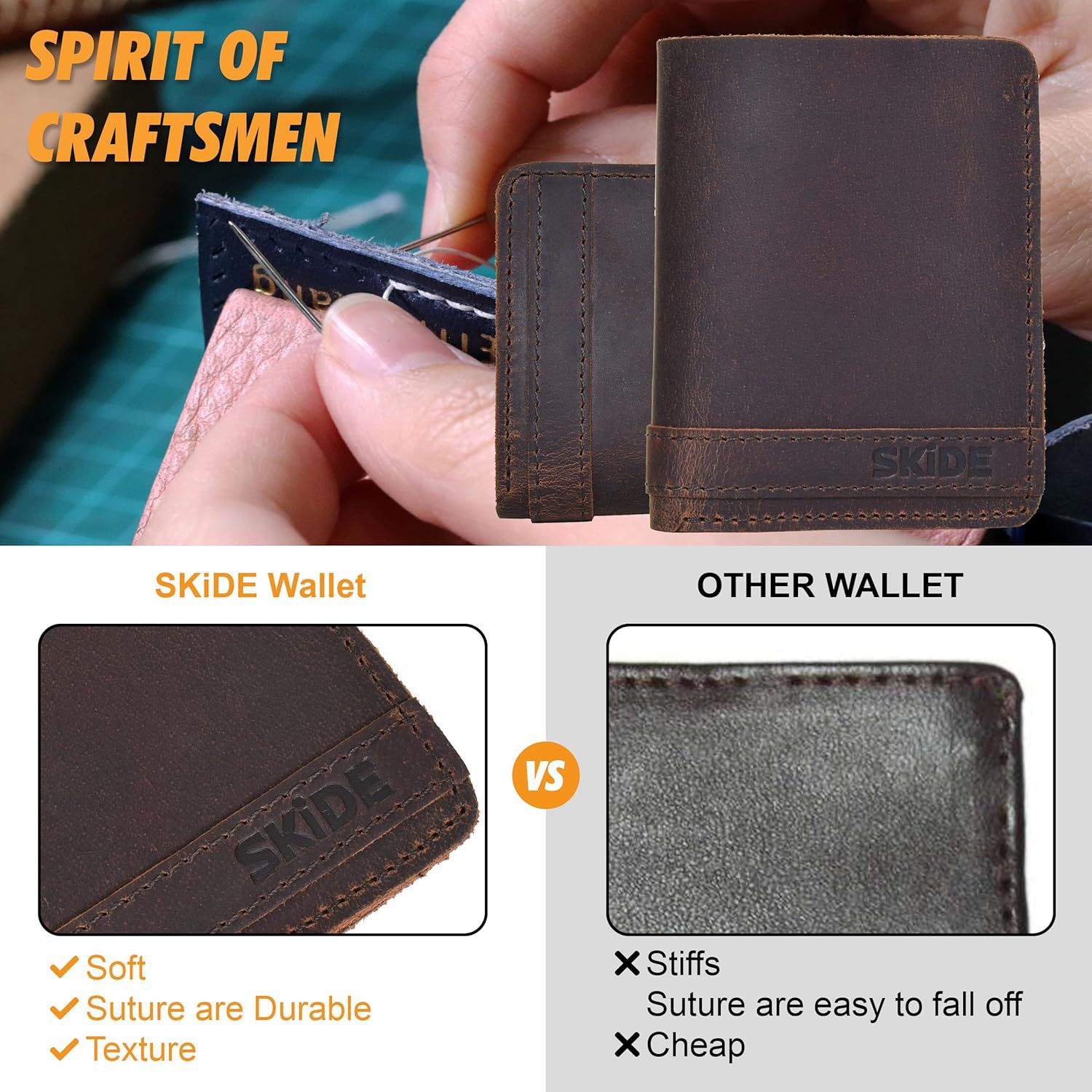 Amazon retro caballo loco cartera de cuero para hombres multi-tarjeta anti-magnetizado cartera de cuero super delgada doble cartera de negocios