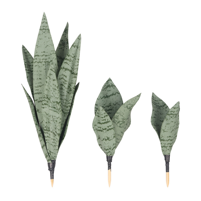 仿真虎皮兰绿植过胶植物装饰仿真叶片人造虎皮兰装饰摆件插花绿植