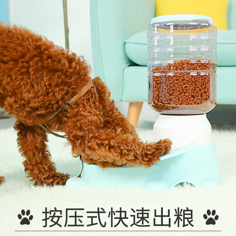 Alimentador de empuje de alimentación cuantitativa para perros alimentador de mascotas educativo de gran capacidad Alimentador automático gato tazón al por mayor