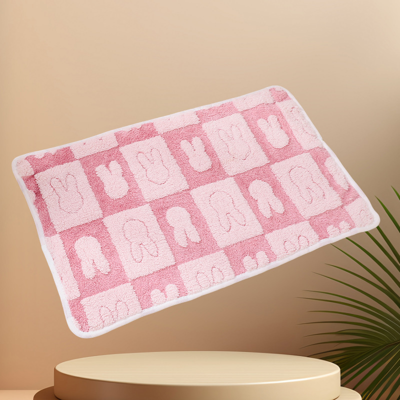 Manta para mascotas transfronteriza de invierno, felpa de doble cara, estera para mascotas, manta para perros en forma de conejo, manta súper suave