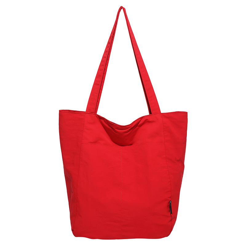 Korean Style Minimalist Solid Color Nylon Canvas Bag For Women, Large Capacity Casual Shoulder Tote Bag, Versatile Commuter Bag - Thumbnail 7
